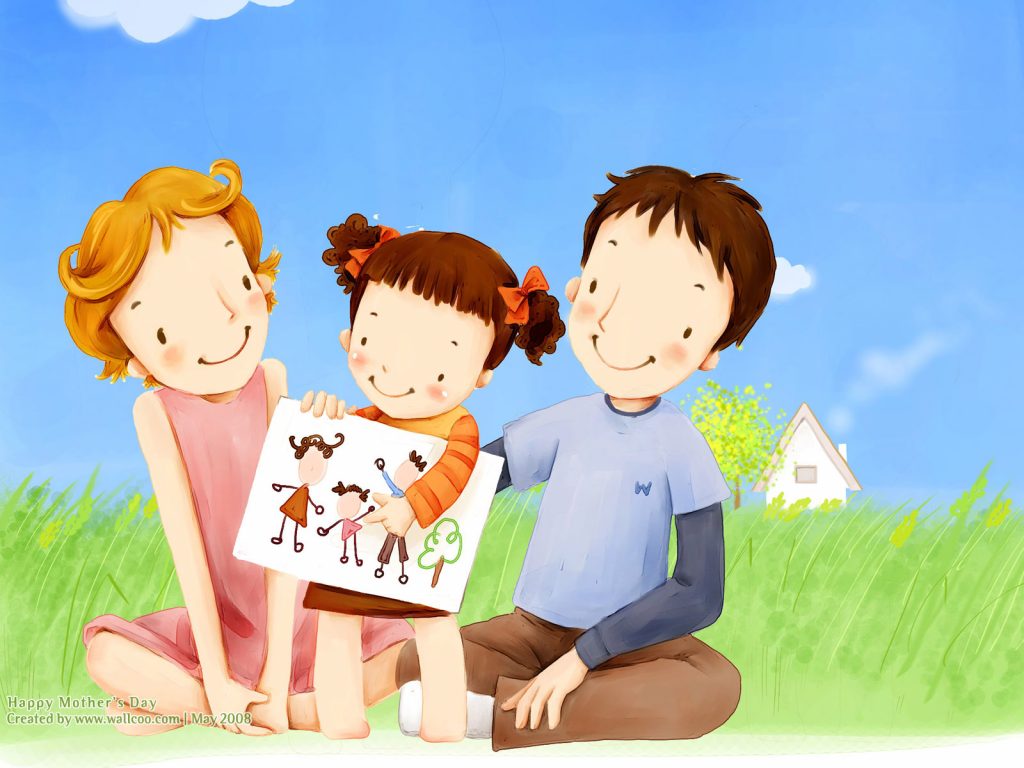 Hình ảnh gia đình hoạt hình, 50+ hạnh phúc cute ngộ nghĩnh